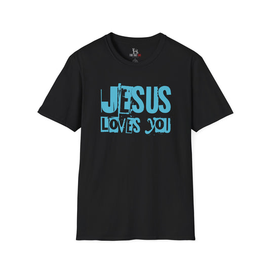 JESUS LOVES YOU (BLUE LETTER) - Unisex T-Shirt