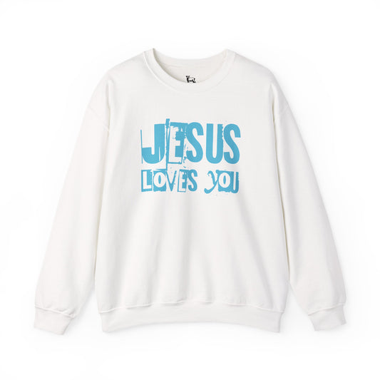 JESUS LOVES YOU (BLUE LETTER) - Unisex Sweatshirt