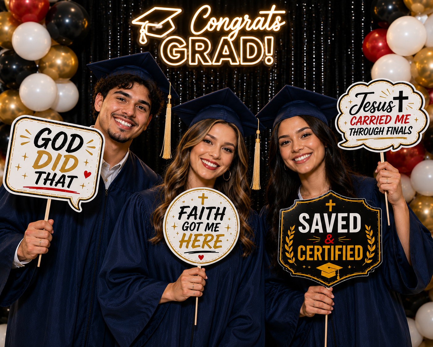 CHRISTIAN GRADUATION PHOTOBOOTH PROPS - Digital Download