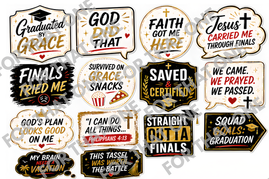 CHRISTIAN GRADUATION PHOTOBOOTH PROPS - Digital Download