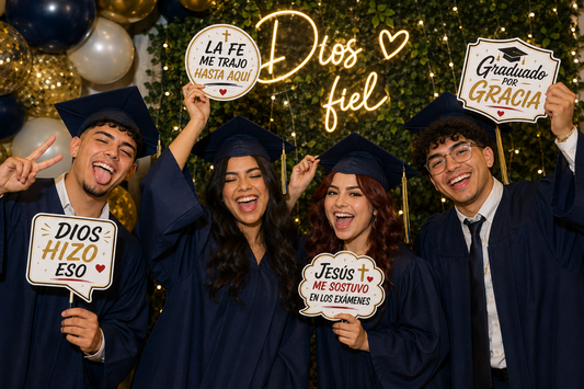 CHRISTIAN GRADUATION PHOTO BOOTH PROPS BUNDLE - Digital Download (Spanish Edition)