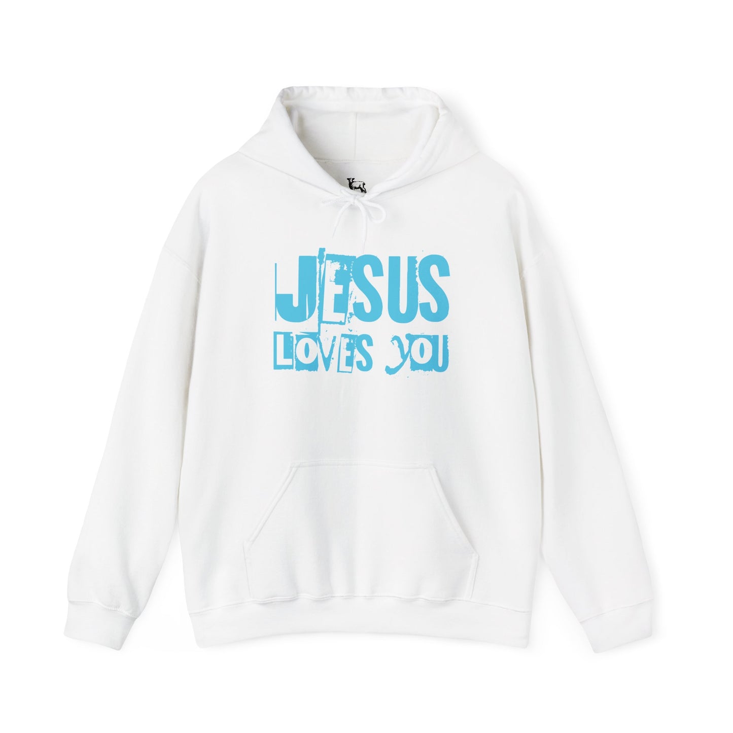 JESUS LOVES YOU (BLUE LETTER) - Unisex Hooded Sweatshirt