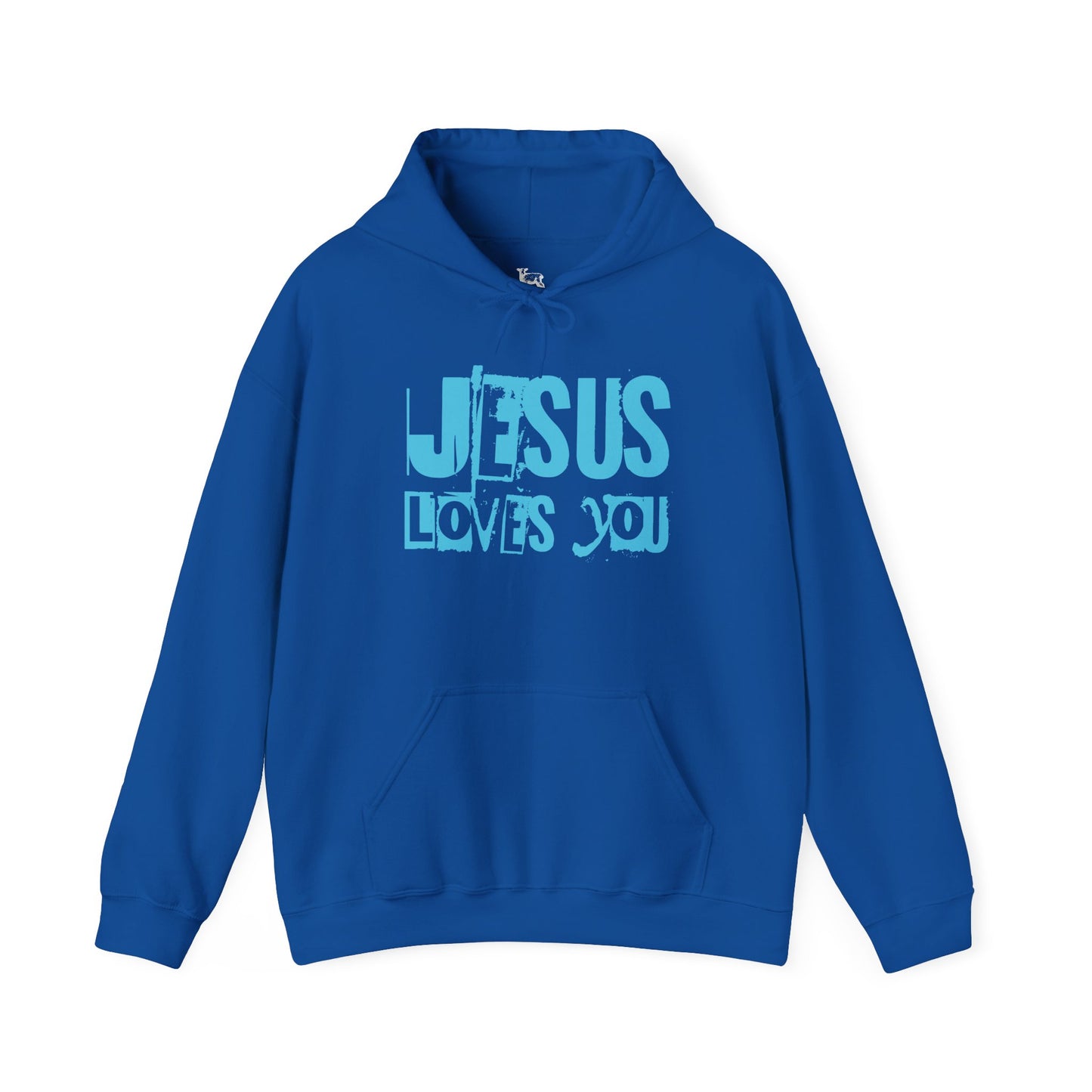 JESUS LOVES YOU (BLUE LETTER) - Unisex Hooded Sweatshirt