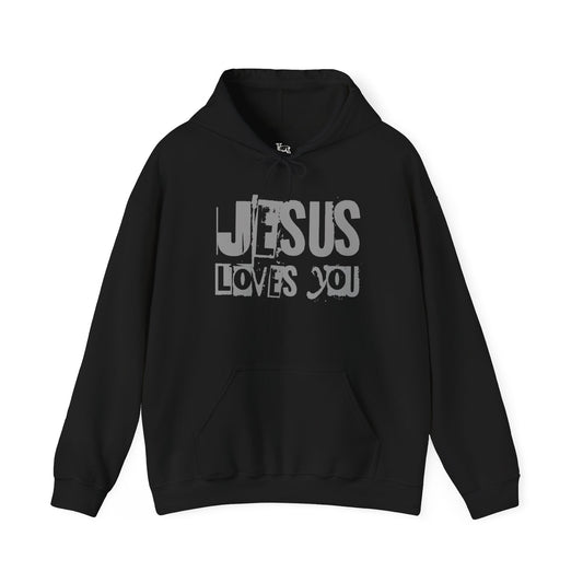 JESUS LOVES YOU (GRAY LETTER) - Unisex Hooded Sweatshirt