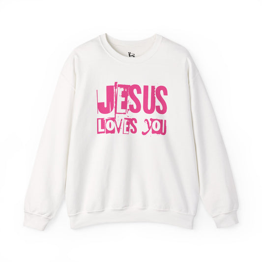 JESUS LOVES YOU (PINK LETTER) - Unisex Sweatshirt