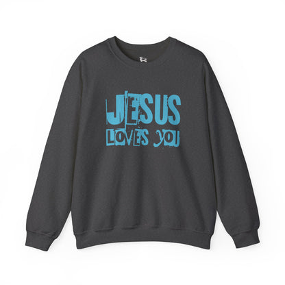 JESUS LOVES YOU (BLUE LETTER) - Unisex Sweatshirt