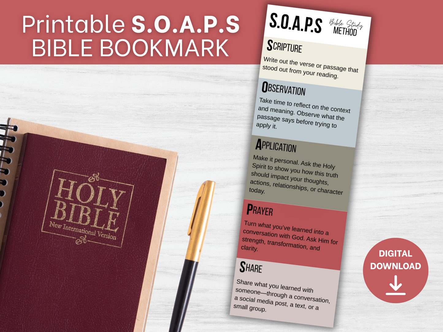 S.O.A.P.S - Bible Bookmark