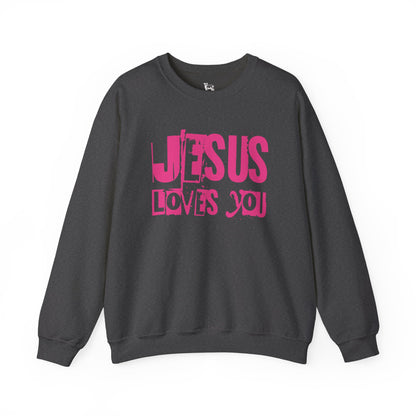 JESUS LOVES YOU (PINK LETTER) - Unisex Sweatshirt