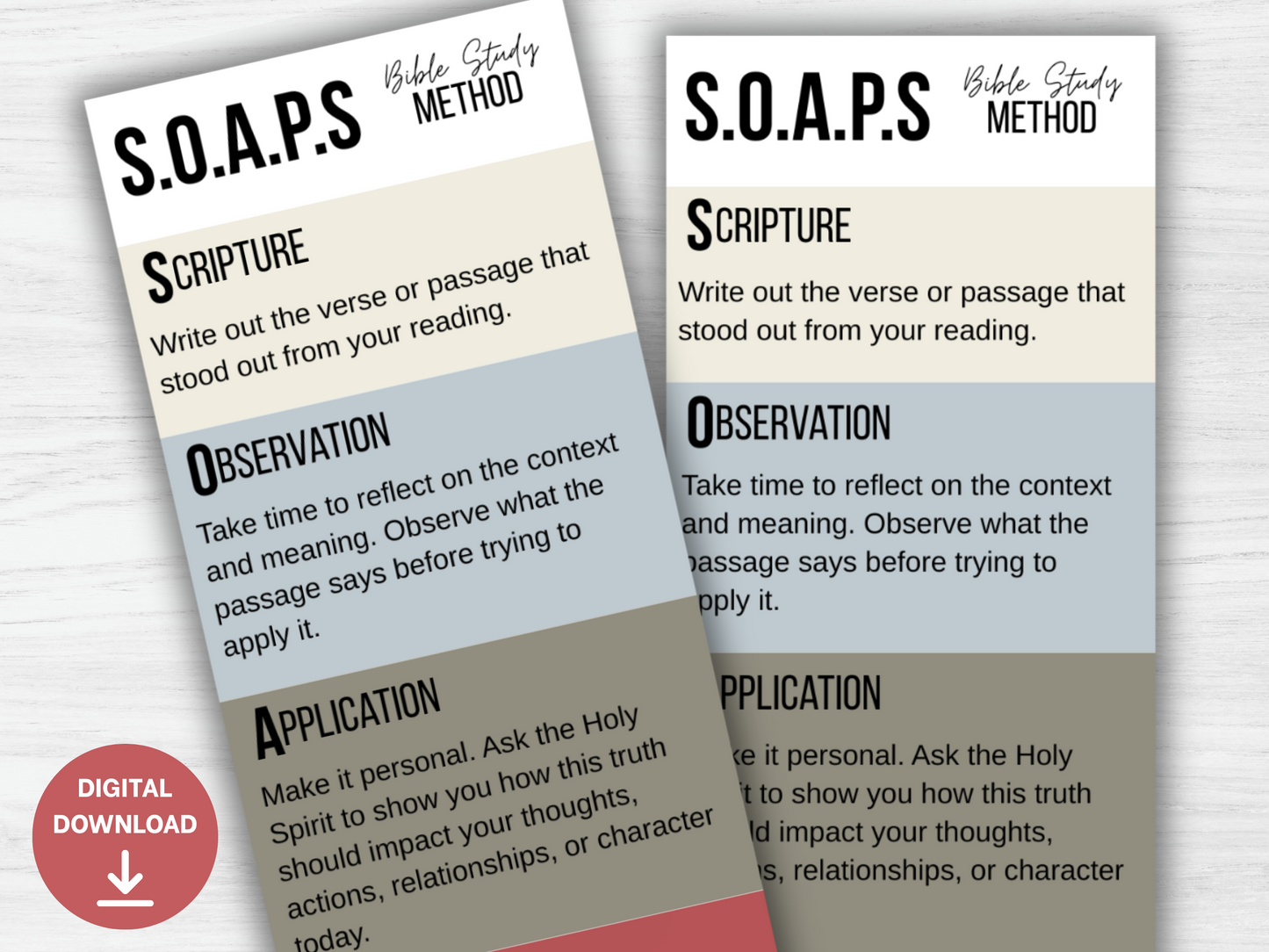 S.O.A.P.S - Bible Bookmark