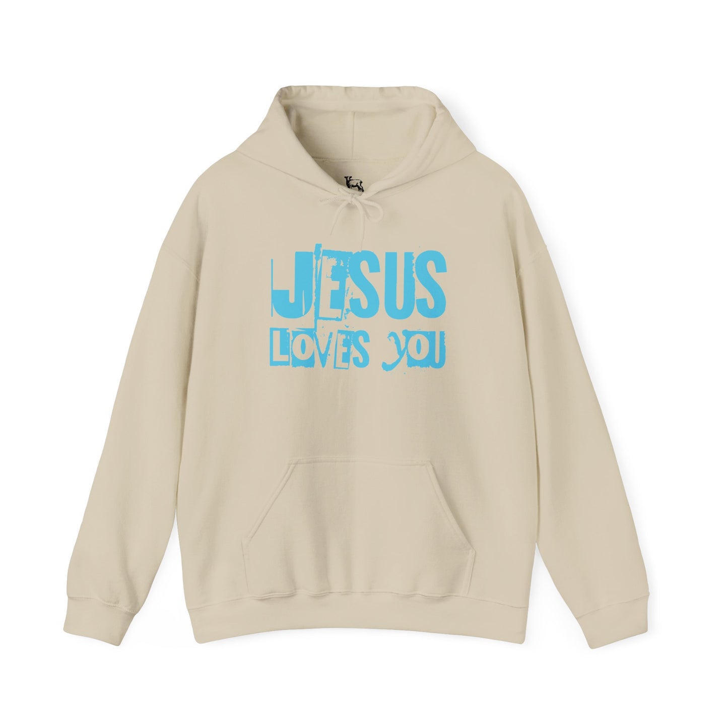 JESUS LOVES YOU (BLUE LETTER) - Unisex Hooded Sweatshirt