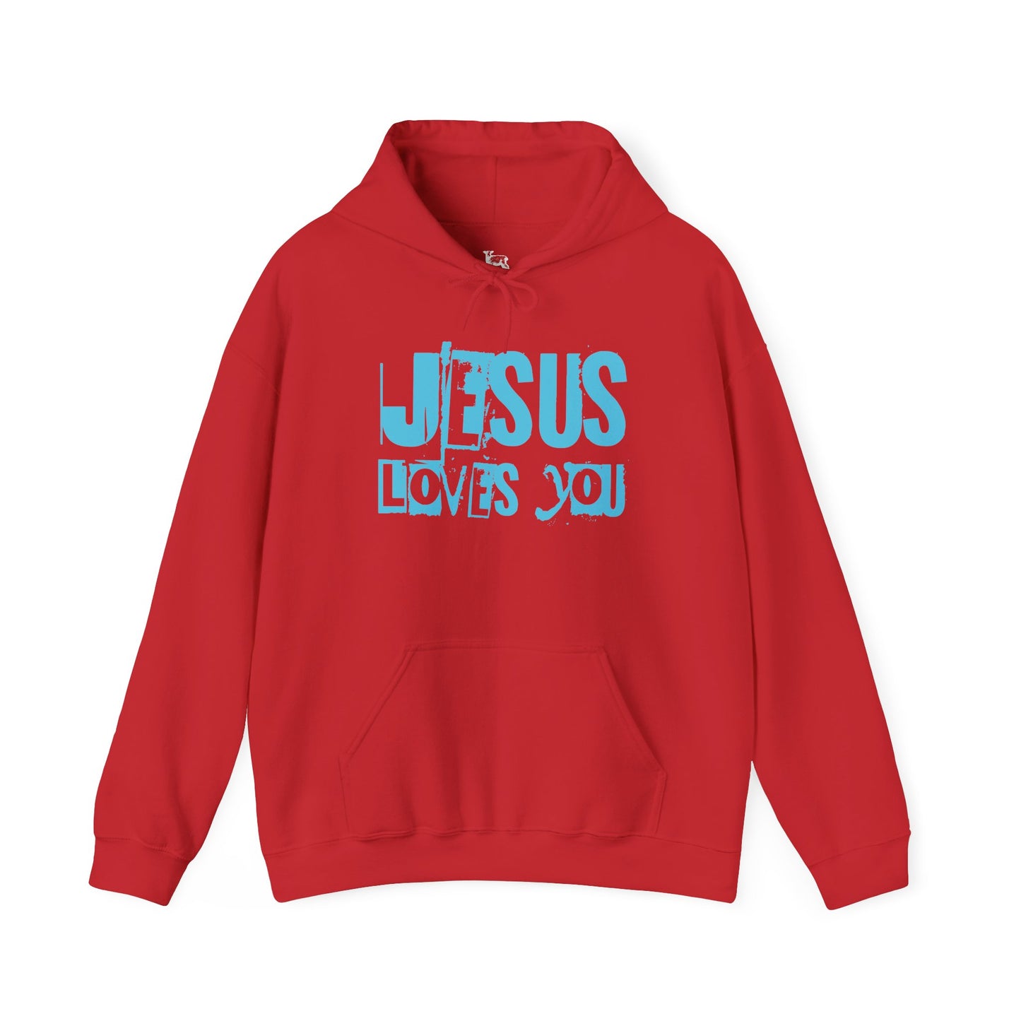 JESUS LOVES YOU (BLUE LETTER) - Unisex Hooded Sweatshirt