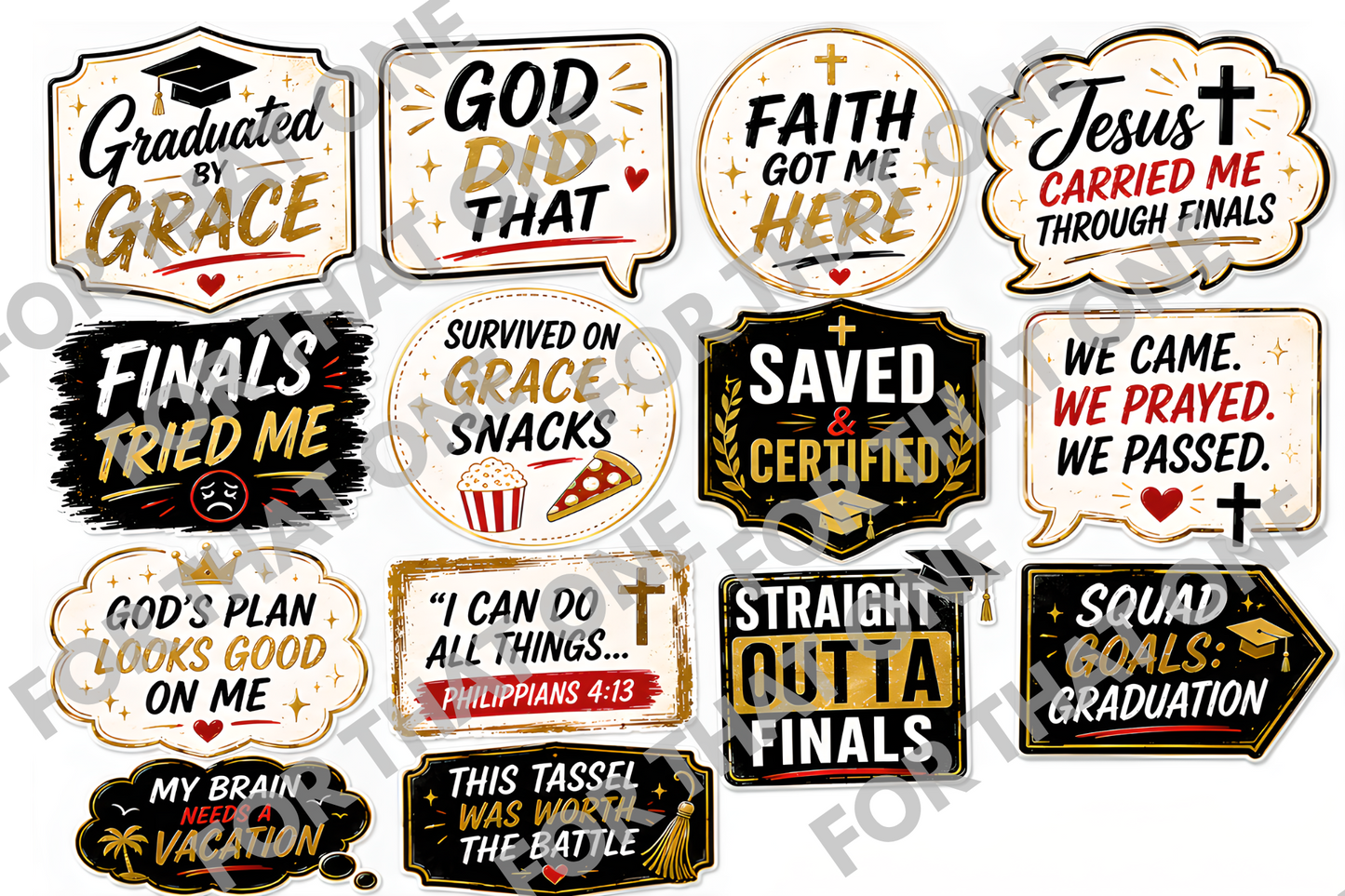 CHRISTIAN GRADUATION PHOTOBOOTH PROPS - Digital Download